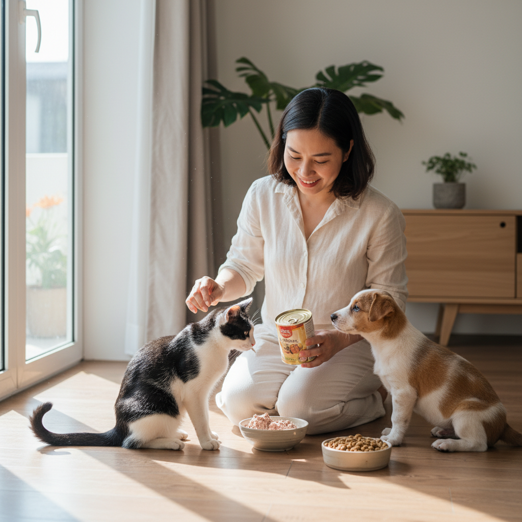 Dinh dưỡng cho chó mèo theo giai đoạn: Pate và hạt phù hợp