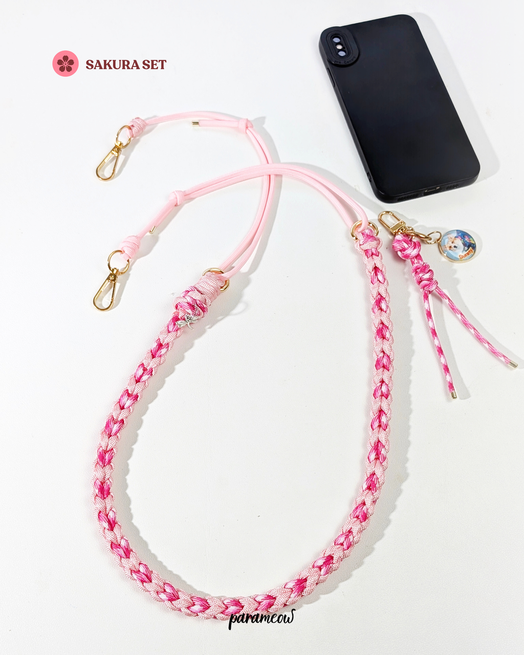 Sakura Set | Combo set quà cho chó mèo - vòng cổ. dây dắt, charm phụ kiện cá nhân hoá