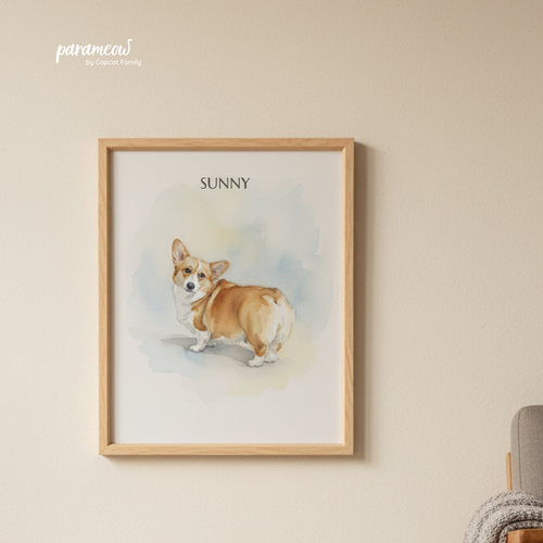 Tranh Thú Cưng - Màu Nước Dịu Nhẹ