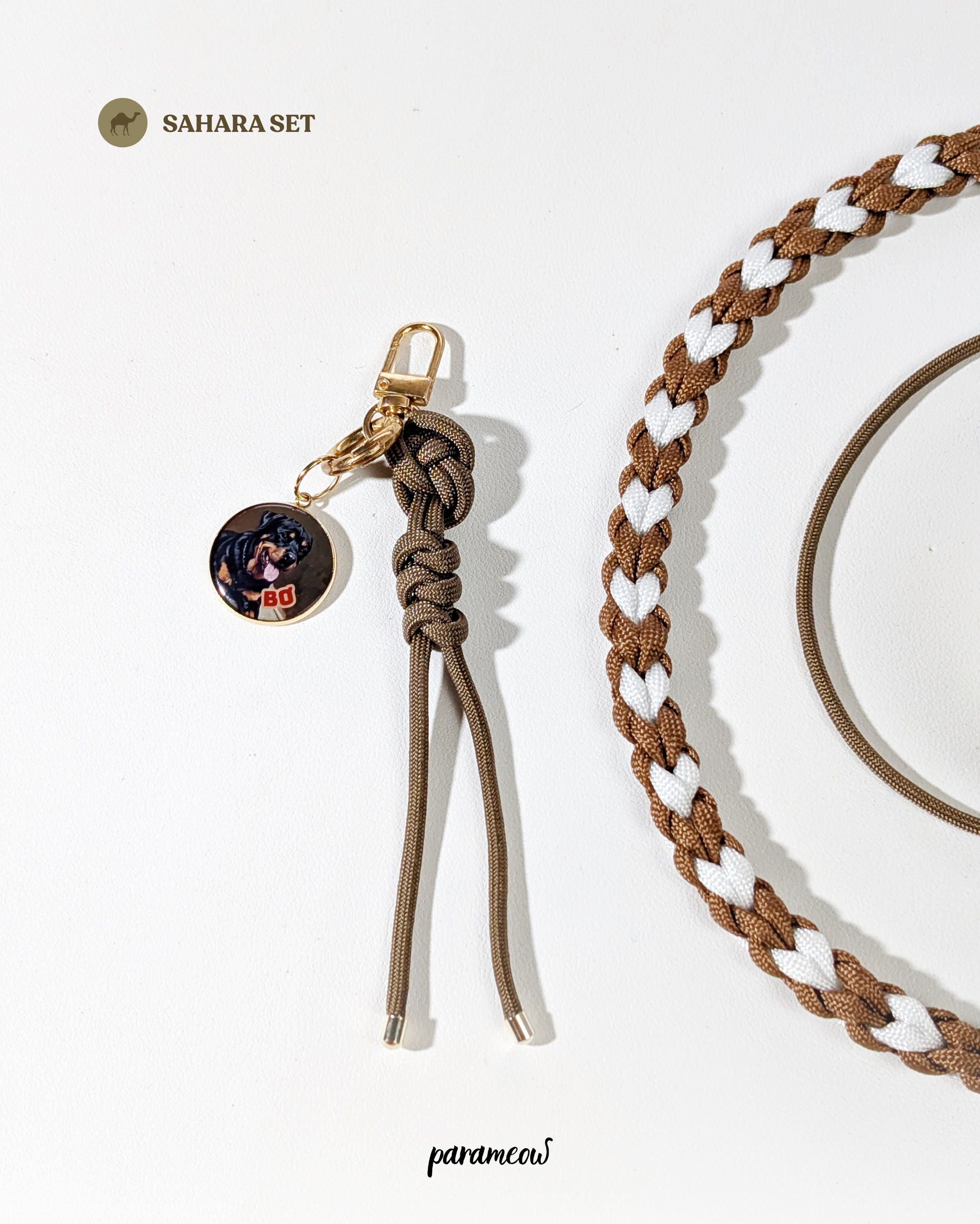 Sahara Set | Combo set quà cho chó mèo - vòng cổ. dây dắt, charm phụ kiện cá nhân hoá