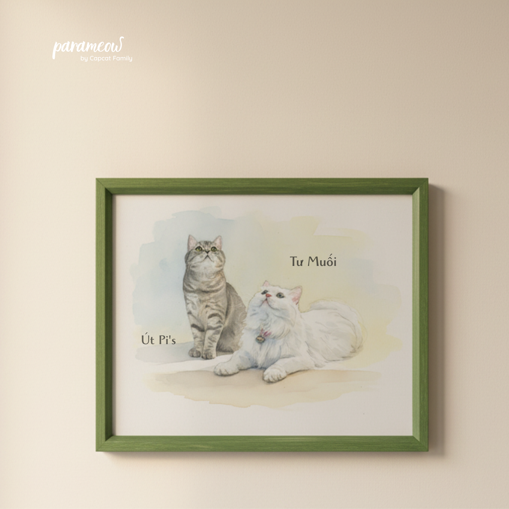 Tranh Thú Cưng - Màu Nước Dịu Nhẹ