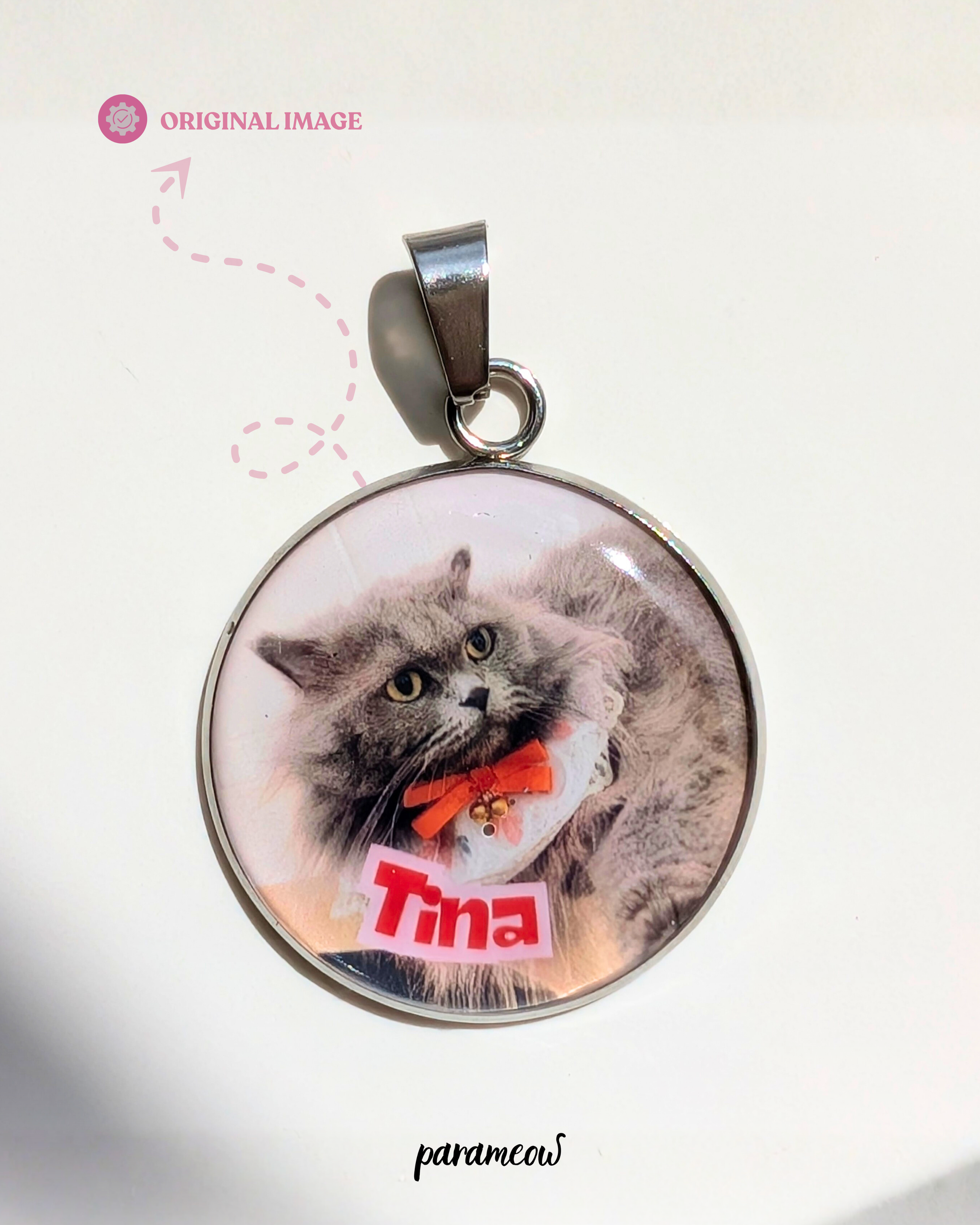 PARAMEOW| SIGNATURE PET CHARMS - NAME TAG FOR DOG AND CAT, KEYCHAIN ​​ACCESSORIES