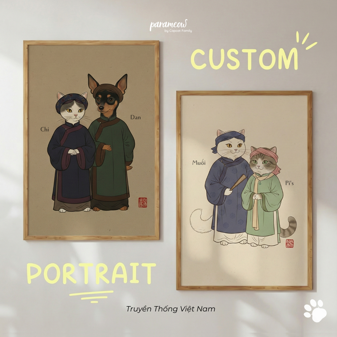 Tranh Thú Cưng Cá Nhân Hoá - Parameow by Capcat Family