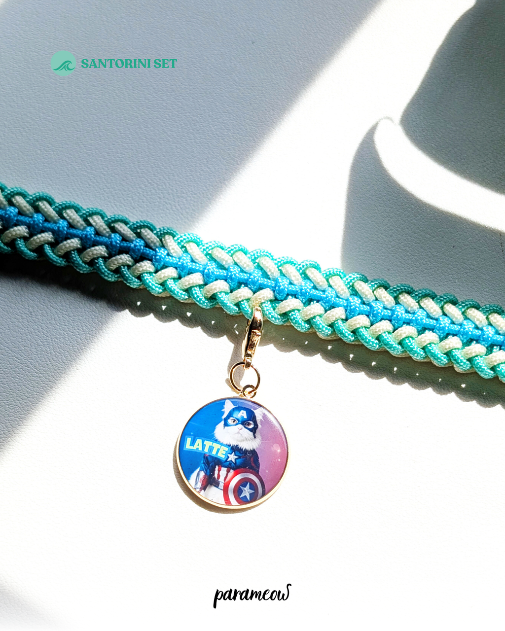 Santorini Set | Combo set quà cho chó mèo - vòng cổ, dây dắt, charm cá nhân hoá