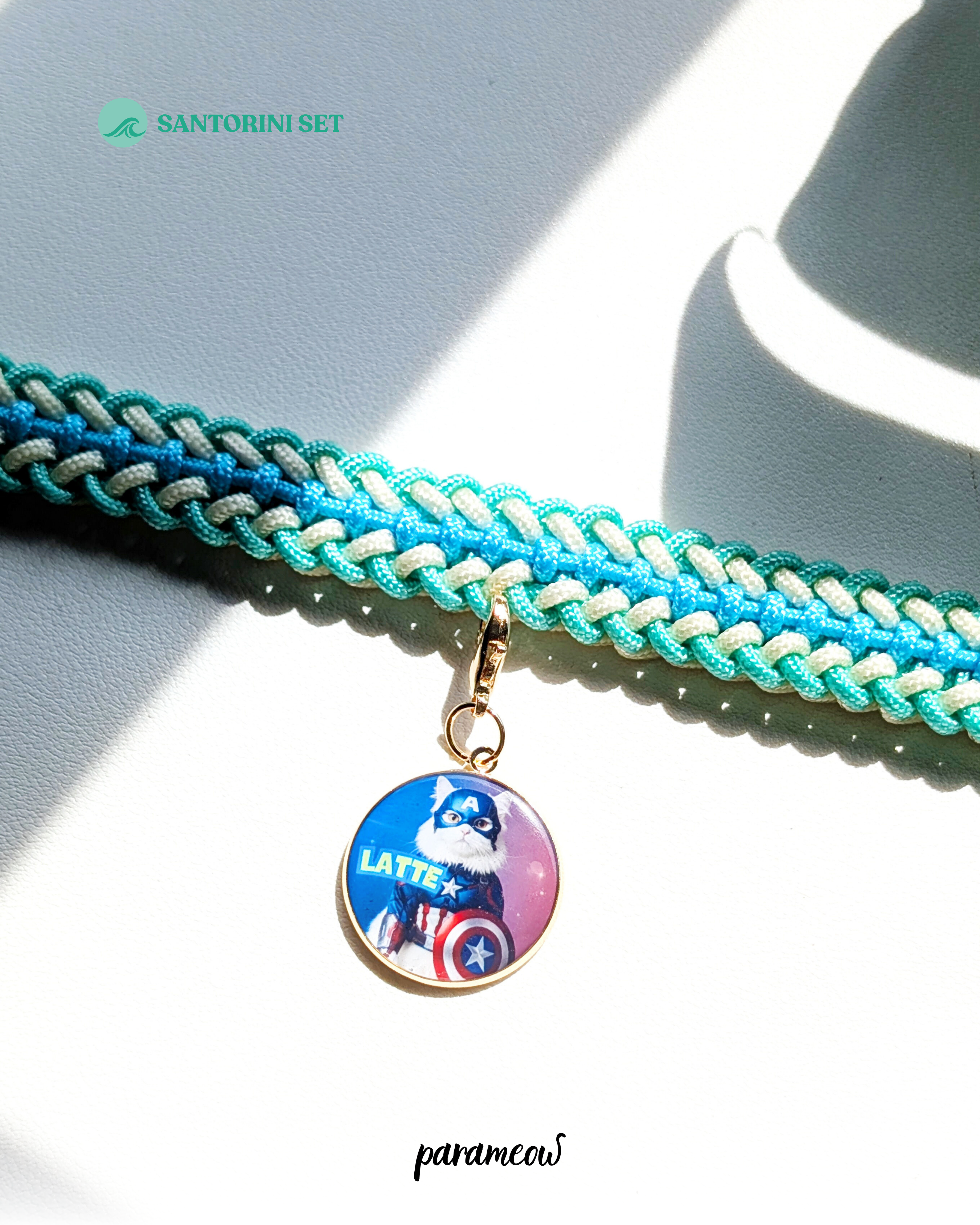 Santorini Set | Combo set quà cho chó mèo - vòng cổ, dây dắt, charm cá nhân hoá