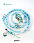 Santorini Set | Combo set quà cho chó mèo - vòng cổ, dây dắt, charm cá nhân hoá