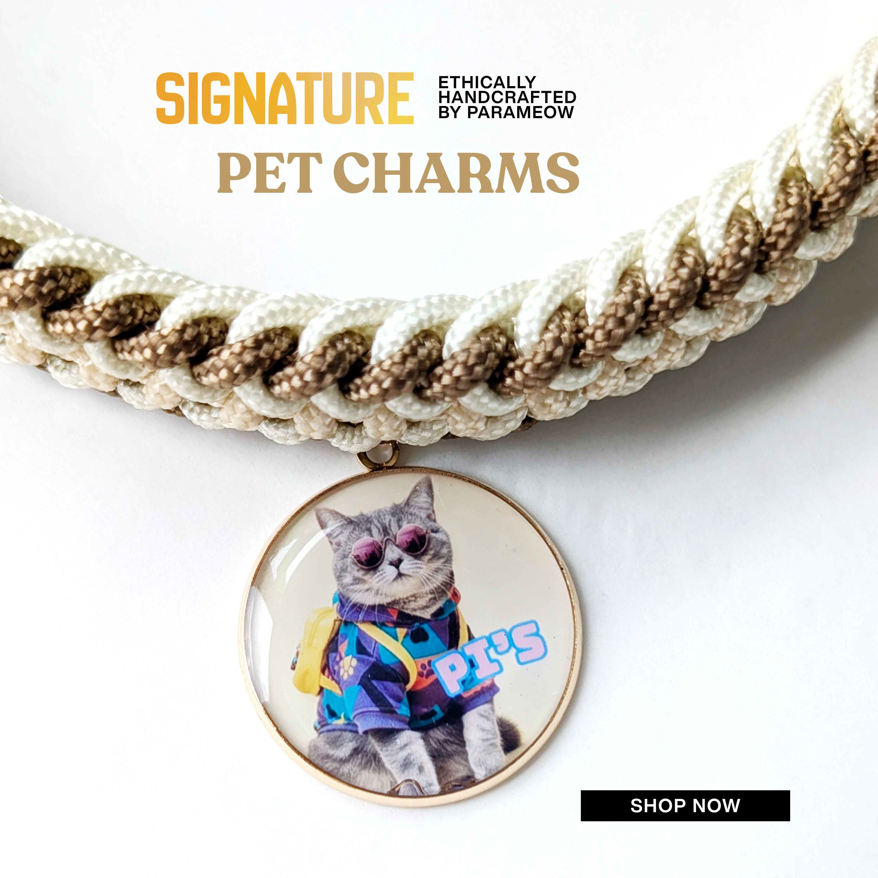 PARAMEOW| SIGNATURE PET CHARMS - NAME TAG FOR DOG AND CAT, KEYCHAIN ​​ACCESSORIES